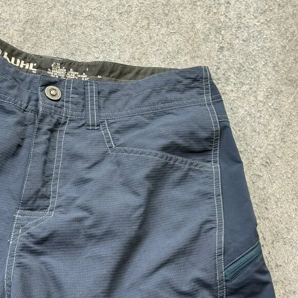 Kuhl Mutiny River Shorts Men 30 Blue Nylon Stretch Zip Cargo 10" 5048 - Picture 3 of 15